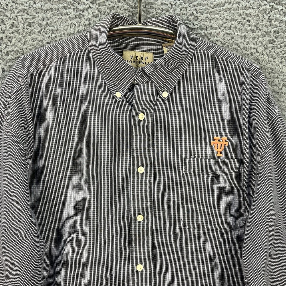 UT Longhorns Shirt Men's XL Gingham Button-Up Football NCAA Sportswear